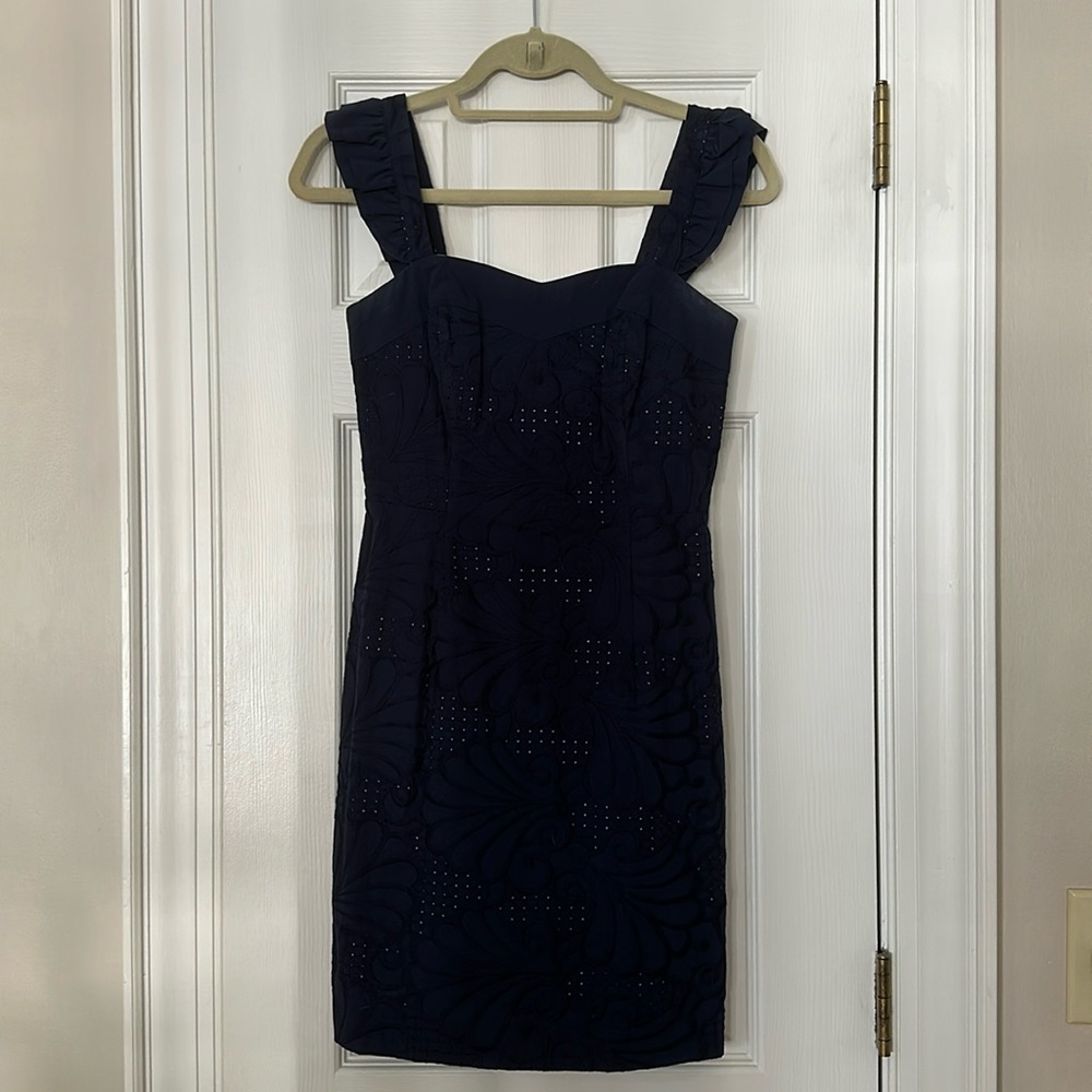 Lilly Pulitzer navy flutter dress